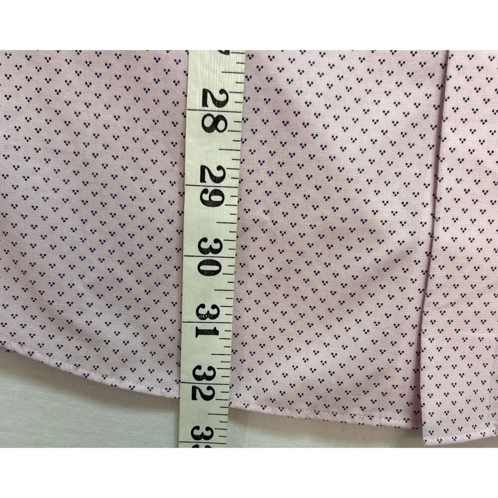 BANANA REPUBLIC Men Large Pink Button Down Long Sleeve Cotton Dress Shirt